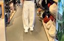 優(yōu)衣庫女裝針織廓形長(cháng)褲/彎刀鐮刀褲子25秋冬新款483722 483722/01乳白色 S 曬單實(shí)拍圖