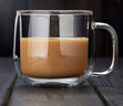 美斯尼 咖啡杯玻璃杯雙層水杯泡茶玻璃辦公杯子果汁杯牛奶杯加厚帶把手 雙柱杯 300ml 1只 曬單實(shí)拍圖