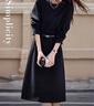 尚靜法式優(yōu)雅氣質(zhì)長(cháng)袖連衣裙25年秋新時(shí)尚顯瘦小黑裙含腰帶 曬單實(shí)拍圖