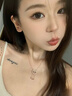 伊黛兒999銀平安鎖項鏈女粉水晶吊墜輕奢中秋情人節(jié)生日禮物送女友老婆 925銀如意平安鎖項鏈L2208 曬單實拍圖