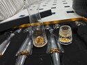 梵卡奇（FANKAQI）高檔鉆石白酒杯分酒器白酒杯套裝烈酒杯一口杯家用分酒 鉆金杯+金山手握禮盒【10壺10杯 曬單實(shí)拍圖