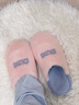 樸西澳羊毛冬季保暖女士楓月棉拖鞋舒適百搭家用防滑小兔絨情侶棉拖鞋 淺粉 37-38 曬單實(shí)拍圖