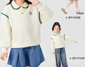 左西女童娃娃領(lǐng)衛衣2025新款兒童學(xué)院Polo衫秋裝女孩上衣 米杏色 140 曬單實(shí)拍圖