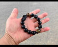 中國黃金招財貔貅手鏈男黑曜石手串男情人節生日禮物送男友生日心經(jīng)護身符 招財貔貅心經(jīng)黑曜石手串-14mm 曬單實(shí)拍圖