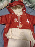 貝肽斯兒童衣服冬季保暖外出棉服寶寶連體衣夾棉加絨加厚連帽哈衣 紅色福滿(mǎn)堂 66cm 曬單實(shí)拍圖