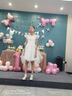 芭比女童禮服花童婚禮小女孩婚紗鋼琴演奏演出服兒童白色主持人公主裙 曬單實(shí)拍圖