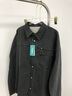 頭號青年長(cháng)袖襯衫男秋冬季復古水洗牛仔襯衣加大碼休閑男士薄外套 黑 5XL 曬單實(shí)拍圖
