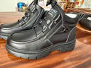 奧康新款高幫鞋真皮羊毛加絨保暖加厚雪地靴子軟底防滑爸爸鞋冬季棉鞋 黑色 真皮羊毛 42 曬單實(shí)拍圖