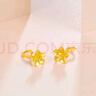周六福七夕禮物黃金耳釘女足金999花卉耳飾耳針 計(jì)價(jià) 2.2g 曬單實(shí)拍圖