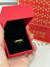中國黃金（CHINA GOLD）黃金碎冰冰戒指男女足金素圈指環(huán)固口情侶對戒教師節禮物送老婆 碎碎冰戒指 圈號12【國金禮盒】 約1g 曬單實(shí)拍圖