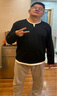 GXG男裝基礎(chǔ)圓領(lǐng)長(zhǎng)袖T恤男內(nèi)搭24年秋季新品 黑色 175/L 曬單實(shí)拍圖