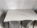 全品屋巖板餐桌家用4-6人小戶(hù)型桌椅組合長(cháng)方形現代簡(jiǎn)約吧臺吃飯大桌子 【12MM厚】亮光雪山白 送貨入戶(hù) 120cm 【寬70CM】一桌四椅 曬單實(shí)拍圖