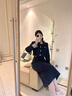 乖甜星法式小香風(fēng)長(cháng)袖外套條紋拼接連衣裙女秋冬2025新款時(shí)尚兩件套 外套+連衣裙【套裝】 L 100-114斤 曬單實(shí)拍圖