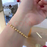 YISEILA/伊莎維拉18K金手鏈女貓眼K金彩金玫瑰金手鏈手鐲黃金手飾 18k黃金十貓眼手鏈約2.1-2.3克 曬單實(shí)拍圖