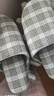 無(wú)印良品（MUJI）男女通用 法蘭絨可水洗柔軟拖鞋 棉拖鞋 綠色 38 曬單實(shí)拍圖