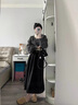 宏資琦連衣裙女裝穿搭一整套2025秋季新款小個子高級感衣服搭配套裝裙子 灰色上衣兩件套+半身裙 M 曬單實拍圖