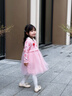 巴拉巴拉童裝女童連衣裙網(wǎng)紗針織公主紅色新年拜年服女童春裙 粉色福蝶來(lái)01315 100 曬單實(shí)拍圖