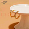 AJIDOU阿吉豆耳環(huán)冷淡風(fēng)編織圈圈耳環(huán)日韓簡(jiǎn)約個(gè)性編織耳飾品耳圈送女生 曬單實(shí)拍圖