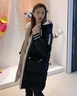 連帽棉衣女冬季韓版撞色寬松休閑百搭棉服外套中長(cháng)款棉襖J673 黑色 L （110-120斤） 曬單實(shí)拍圖