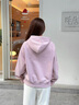 百圖betu女裝冬季新款衛衣連帽拉鏈款插肩袖顯瘦寬松衛衣2411X06 粉紅 S 曬單實(shí)拍圖