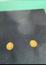 千葉珠寶多巴胺黃金耳釘足金鑲嵌耳飾首飾送閨蜜女友 小版黃色/金重約1.75g/支持多退少補 曬單實(shí)拍圖