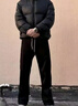 主意范（ZHUYIFAN）胖子大碼230斤褲子男直筒秋冬款工裝褲潮牌大碼直筒闊腿休閑褲 A001-K1050黑色 3XL (185) 170-190斤可穿 曬單實(shí)拍圖