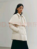 艾萊依羽絨服女2025秋冬氣質(zhì)短款90鵝絨風(fēng)衣式可脫卸斗篷外套 乳灰米S 曬單實(shí)拍圖