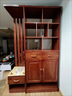 閑情雅舍實(shí)木鞋柜中式實(shí)木玄關(guān)柜屏風(fēng)隔斷客廳遮擋鞋柜客廳隔斷間廳柜衣架 兩門(mén)胡桃色（右邊掛衣架） 兩色可選 曬單實(shí)拍圖