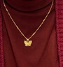 中銀億金花絲蝴蝶黃金項鏈女古法足金吊墜掛墜生日中秋節禮物送女友老婆 古法花絲蝴蝶吊墜+足金鏈-活動(dòng)款【金重約5.2g】 曬單實(shí)拍圖