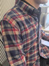 老人頭（LRT）經(jīng)典款加厚純棉格子長(cháng)袖襯衫中青年男士秋季磨毛襯衣免燙寸衫 IF-25143藍紅格 M 推薦90-125斤 曬單實(shí)拍圖
