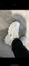 斯凱奇（Skechers）女鞋秋冬小白熊休閑鞋子厚底增高百搭運動軟底老爹鞋99999863 白色/海軍藍(lán)色/WNV 37.5 曬單實拍圖