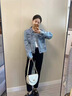 Qidongyinqing秋冬新款加絨加厚九分牛仔褲女高腰顯瘦提臀窄版直筒小個子煙管褲 黑色【長褲】單款 28 【推薦105-115斤】 曬單實拍圖