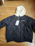 女大童夾棉外套秋冬季2025新款兒童洋氣休閑字母繡花加厚棉服連帽 藏青色 150 曬單實(shí)拍圖