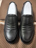 蜘蛛王男鞋牛皮春秋休閑皮鞋軟底輕便耐磨 黑色（套腳） 35 曬單實(shí)拍圖