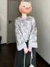 云拿月秋裝搭配一整套大碼微胖mm顯瘦新中式外套闊腿褲子時(shí)尚減齡套裝女 兩件套裝 M (建議80-100斤) 曬單實(shí)拍圖
