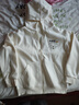 馬克華菲男童外套春秋款兒童衛衣男孩連帽上衣大童開(kāi)衫春季童裝 米白 150 曬單實(shí)拍圖