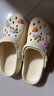 名創(chuàng  )優(yōu)品（MINISO）洞洞鞋男女夏季外穿涼鞋防滑厚底踩屎感包頭涼拖鞋 卡其+海洋星星 曬單實(shí)拍圖