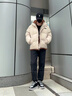 潮梵圖美式假兩件棉服男款冬季套裝加厚保暖棉衣外套男生帥氣穿搭一整套 棉服杏 XL 曬單實(shí)拍圖