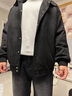 頂峰保羅（Dingfengbaoluo）夾克外套男士秋冬休閑寬松潮麂皮絨上衣美式棒球服YM9921黑色L 曬單實拍圖