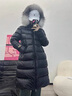 顧冰黑金羽絨服女中長(cháng)款冬季新款韓版修身顯瘦加厚連帽白鴨絨外套 黑色 S 曬單實(shí)拍圖