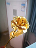 漢臻唐璽（HONZONTX） 金玫瑰24k玫瑰花金箔金花生日創(chuàng  )意擺件送女友男友520情人節禮物 大號含苞玫瑰 不含花瓶25cm 曬單實(shí)拍圖