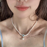 迪后（Dirholl）強光珍珠海藍寶項鏈女鎖骨鏈輕奢年輕生日情人節(jié)禮物送女友老婆 強光珍珠項鏈【順豐極速達】 曬單實拍圖