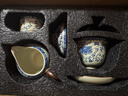 不拙汝窯三才蓋碗青花瓷茶碗防燙茶具分茶器帶茶漏過(guò)濾網(wǎng)蓋碗三件套 曬單實(shí)拍圖