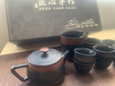 妍器云南紫陶茶壺全手工刻紋懸停鳳鳴漢瓦壺可提轉高檔紫砂壺家用茶具 紫陶刻紋懸停漢瓦鳳鳴壺【大套組】禮盒裝 曬單實(shí)拍圖