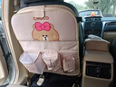 潮九玩五車(chē)載座椅后背收納袋掛袋汽車(chē)椅背后排小桌板置物架袋紙巾盒垃圾桶 丘可【牛津布】高配版內含置物桶 曬單實(shí)拍圖