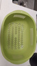 迪普爾 雙層洗菜籃瀝水籃鏤空盆洗水果盆家用水果籃廚房洗菜盆綠色一套 曬單實(shí)拍圖