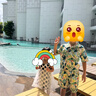 G.DUCKKIDS小黃鴨男童夏季套裝新款兒童夏威夷度假衣服男孩沙灘襯衣兩件套 淺綠色aoseasa 140 尺碼9~10歲【130-140cm】 曬單實(shí)拍圖