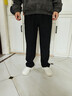 太平鳥(niǎo)男裝【內里加絨】休閑褲25冬季新款寬松直筒運動(dòng)縫標衛褲潮 黑色 31 曬單實(shí)拍圖