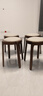真緣可疊放凳子家用實(shí)木方凳餐桌備用凳子現代簡(jiǎn)約椅子客廳板凳小矮凳 米灰色皮胡桃色腿 *4 曬單實(shí)拍圖
