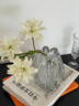 BYLURE品牌輕奢琉璃花瓶擺件高級感水培花器插鮮花裝飾擺件客廳餐桌擺件 白色氣泡琉璃花瓶-大號 曬單實(shí)拍圖